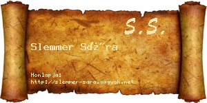 Slemmer Sára névjegykártya